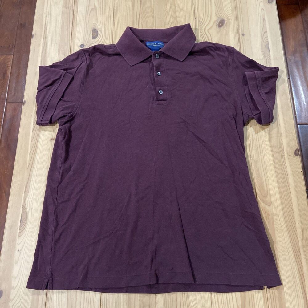 Joseph & Lyman Cotton Shirt Men's Small Burgundy Short Sleeve Henley